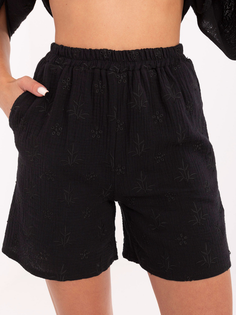 Czarny muślinowy komplet na lato