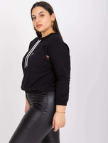 Czarna krótka dresowa bluza plus size Louna