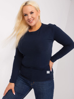 Großhandel Granatblau Baumwollbluse Plus Size.