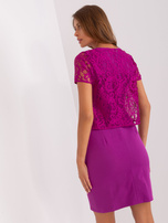 Hurt Fioletowa ołówkowa sukienka koktajlowa z bolerkiem
