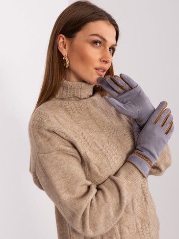 Hurt Gray women's gloves with a decorative strap.