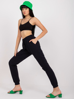 Navy blue basic sweatpants with binding