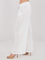 Ecru zwiewne spodnie od kompletu 