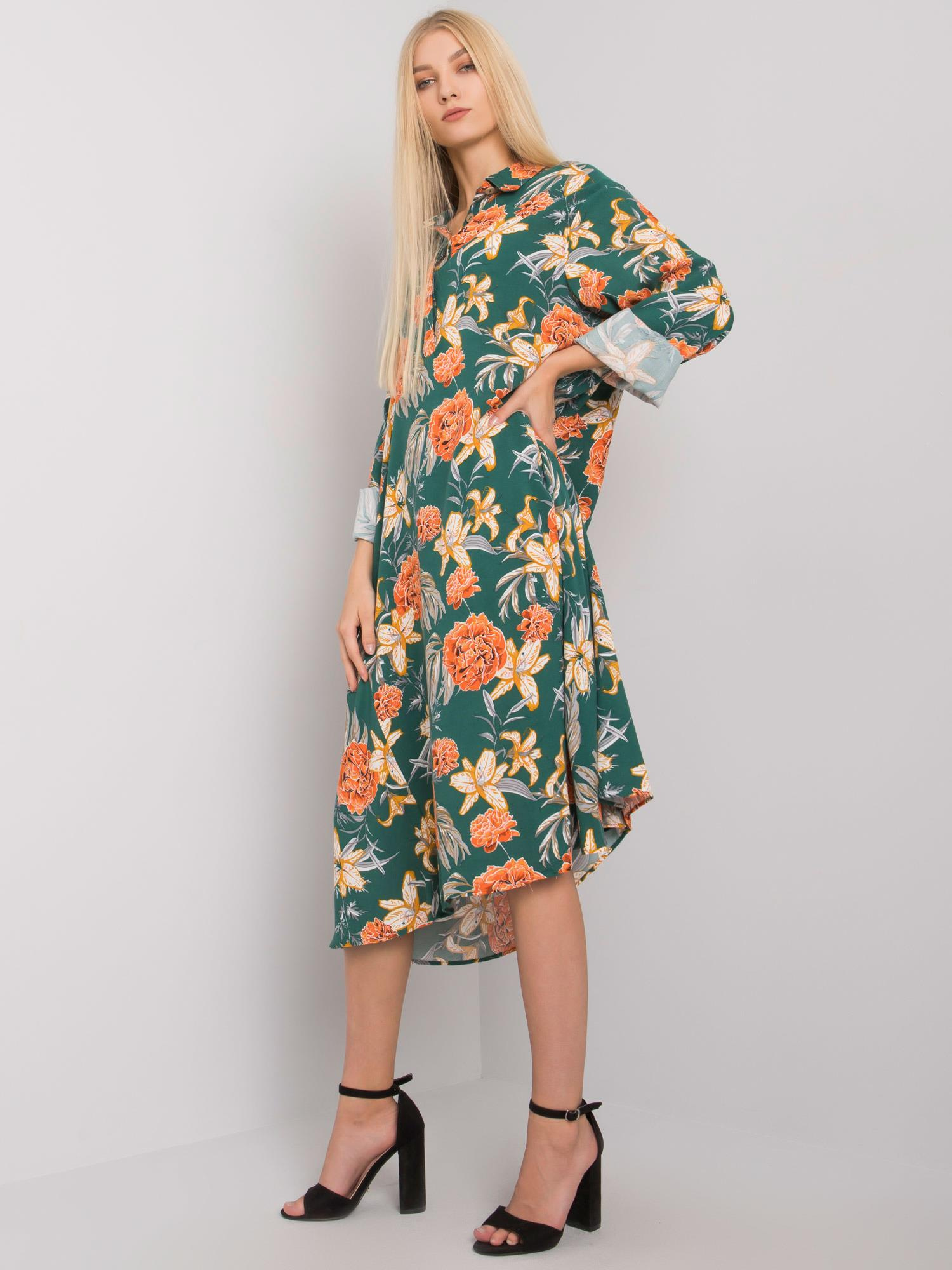 Zielona wzorzysta sukienka Christelle 
