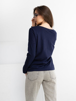 Die dunkelblaue Bluse Carla.
