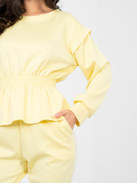 Pastelowy żółty komplet ze spodniami typu jogger RUE PARIS