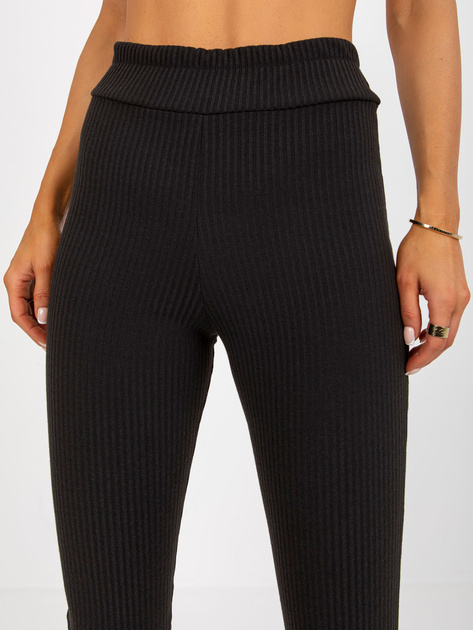 Hurt Czarne legginsy na co dzień od kompletu w prążek