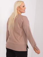 Hurtownia Ciemnobeżowa bluza plus size z bawełny 