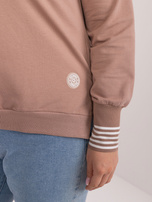 Hurt Ciemnobeżowa bluzka plus size z rozcięciami