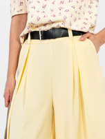 Pastelowe żółte eleganckie spodnie palazzo RUE PARIS 