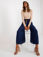 Hurt Granatowe spodnie z materiału palazzo Surie OCH BELLA