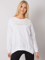 White sweatshirt for women with inscription Newcastle RUE PARIS