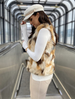 Dillie Beige Faux Fur Vest