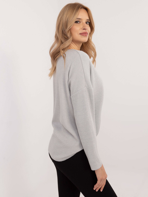 Hurt Jasnoszary sweter oversize w jednolitym kolorze