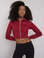 Bordowa krótka rozpinana bluza dresowa Ann RUE PARIS 