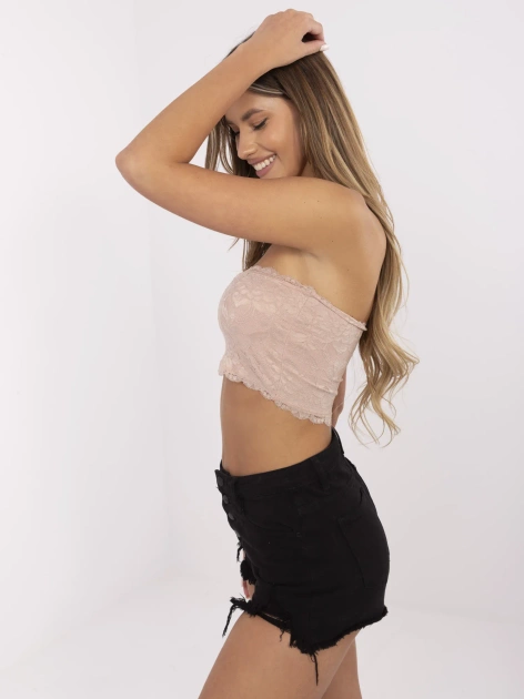 Brudnoróżowy top bandeau z podszewką SUBLEVEL