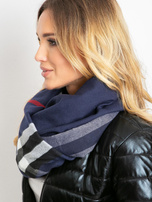 Granatowa chusta z frędzlami