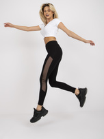 Czarne dopasowane legginsy sportowe z siatką 