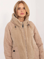 Hurt Camelowa przejściowa kurtka ze sztruksowymi wstawkami