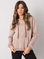 Ciemnobeżowa damska bluza kangurka Georgie