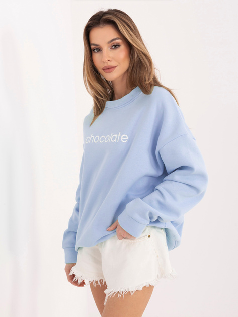 Pastelowa niebieska bluza z napisem chocolate RUE PARIS