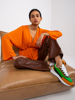 Pomarańczowa bluzka z marszczeniem Raquela