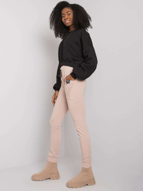 Beżowe bawełniane spodnie dresowe Bennice