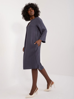 Hurt Granatowa sukienka koszulowa oversize SUBLEVEL