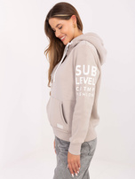 Beżowa bluza kangurka z kapturem SUBLEVEL 