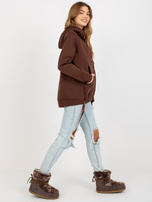 Hurt Ciemnobrązowa dresowa bluza kangurka z kapturem OCH BELLA