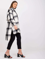 Czarno-biała koszula z wełną w kratę Amerie