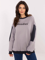 Hurt Jasnoszara bluza bez kaptura o kroju oversize