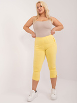 Hurt Jasnożółte dopasowane spodnie 3/4 plus size 