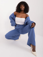 Hurt Szaro-niebieskie garniturowe spodnie z kieszeniami