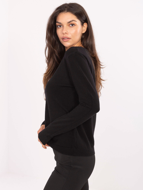 Czarny rozpinany sweter z domieszką modalu