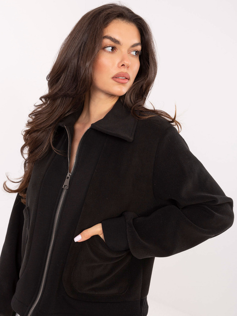 Czarna polarowa kurtka z suwakiem