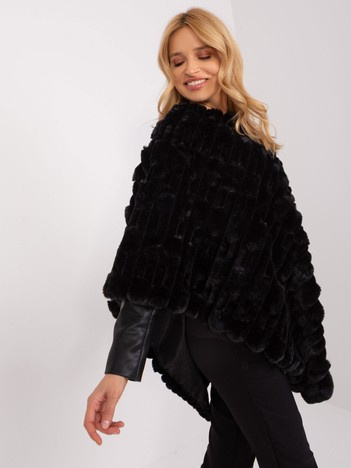 Hurtownia Czarne zimowe poncho damskie 