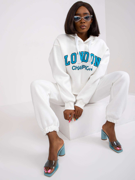 Ecru komplet dresowy z nadrukiem Laraina