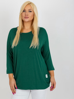 Hurt Ciemnozielona bluzka plus size basic z rękawem 3/4