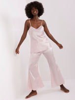 Hurt Jasnoróżowa trzyczęściowa piżama ze spodniami