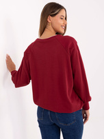 Bordowa damska bluza z okrągłym dekoltem