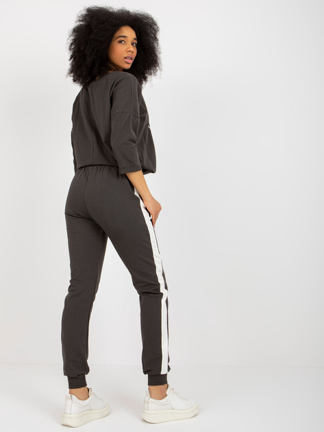 Hurt Khaki bawełniany komplet dresowy ze spodniami