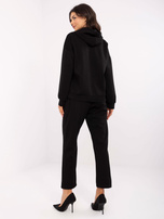 Hurt Czarny dresowy komplet z kolorowymi troczkami