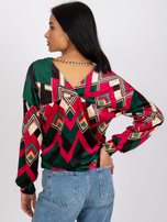 Zielono-różowa bluzka we wzory Emma 