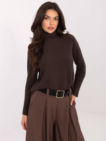 Schokoladenpullover mit Rollkragen und Bündchen RUE PARIS.