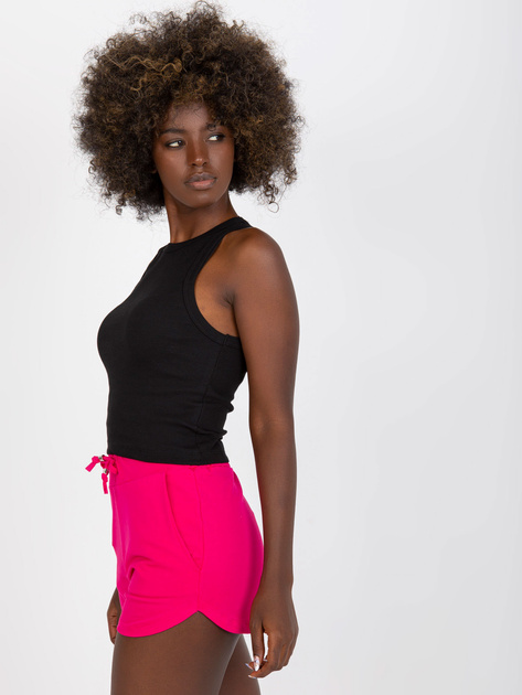 Czarny prążkowany top basic bez rękawów