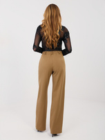 Camelowe eleganckie spodnie z prostą nogawką