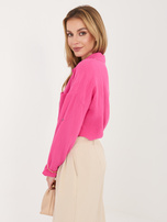 Fuksjowa muślinowa koszula z kieszenią