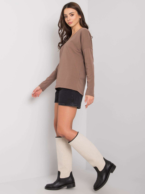 Brązowa damska bluzka z długim rękawem Libourne RUE PARIS