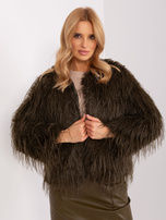 Hurtownia Khaki futrzana kurtka przejściowa z podszewką